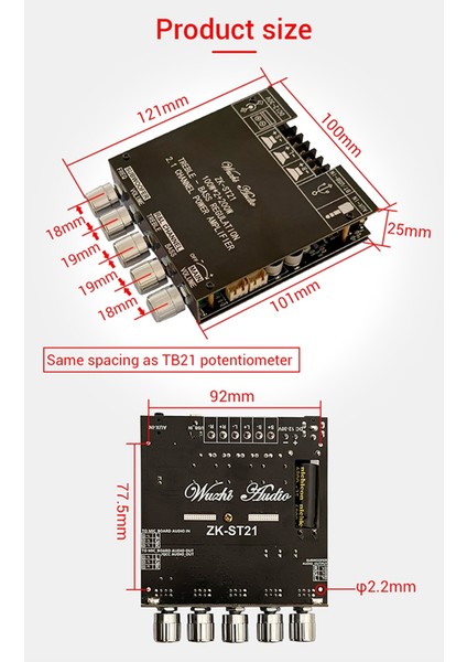 Bluetooth Dijital Amplifikatör Kartı Hifi Stereo Amplifikatör Kartı(C) (Yurt Dışından)