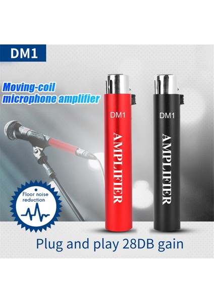 Dm1 Dinamik Kablolu Mikrofon Amplifikatörü 28DB Gainer, Kırmızı Için Değiştirin (Yurt Dışından)