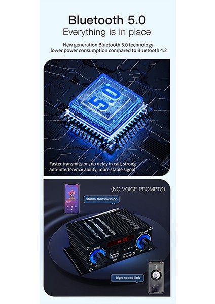 Yeni Dijital Bluetooth Amplifikatörü 12V Ev Araba 2 Kanal (Yurt Dışından)
