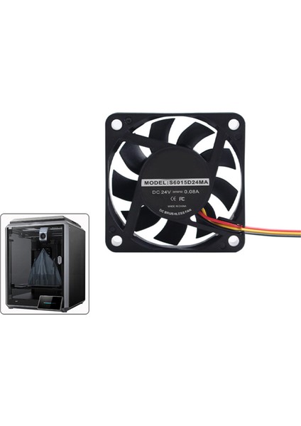 Creality K1 ve K1 Max 3D Yazıcı Soğutma Fanları - 6025 Modelleri, DC24V (Yurt Dışından) modelleri