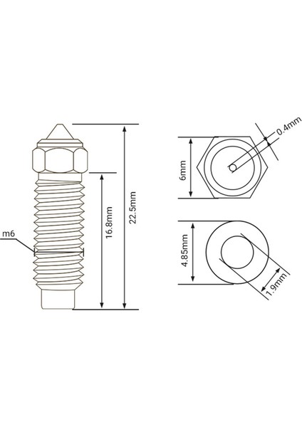 Neptune 4plus 0.6mm Yüksek Sıcaklık Nozulu Için 5 Adet 1.75MM Pla (Yurt Dışından) indirimleri