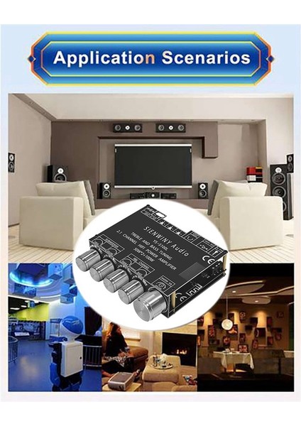 2.1 Kanal Dijital Amplifikatör Kartı 50WX2+100W Yüksek Güçlü Subwoofer (Yurt Dışından)