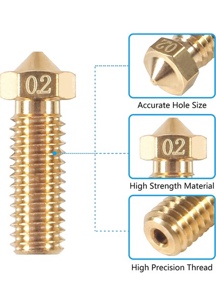 35 Adet Pirinç Nozul Takımı 0.2mm 0.3mm 0.4mm 0.5mm 0.6mm 0.8mm 1.0mm M6 (Yurt Dışından) fiyatları