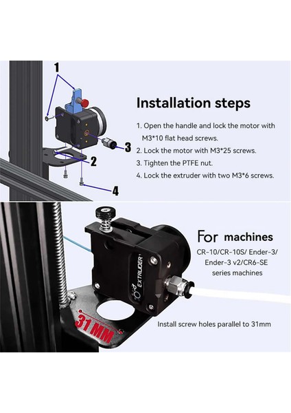CR10 Ender3 CR6SE 3D Yazıcı Için Hgt Çift Dişli Redüksiyon Ekstrüderi (Yurt Dışından)
