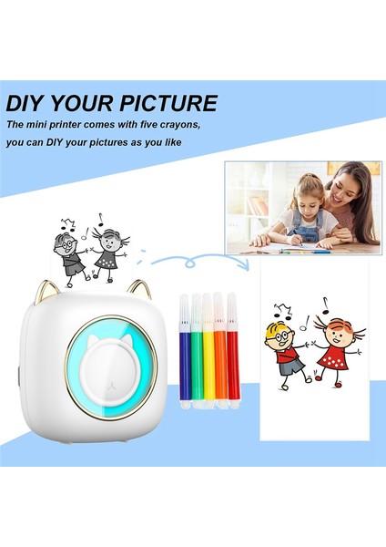 Mini Termal Etiket Yazıcısı Akıllı Taşınabilir Fotoğraf Yazıcısı (Yurt Dışından)