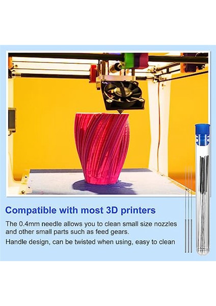 100 Adet 3D Yazıcı Nozul Temizleme Kiti, 3D Yazıcı Aksesuarları Için (Yurt Dışından)