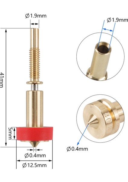 Adet Hepsi Bir Arada Pirinç Titanyum Nozul 0.25/0.4/0.6/0.8mm E3D Revo Için (Yurt Dışından) fırsatları