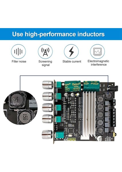 ZK-TB22 2.1 Kanal Bluetooth Ses Amplifikatör Kartı Dc Kablolu (Yurt Dışından)