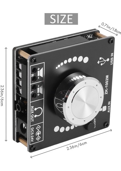 ZK-1002M Bluetooth 5.0 Subwoofer Amplifikatör Kartı 2X100W 2.0 Kanal (Yurt Dışından)