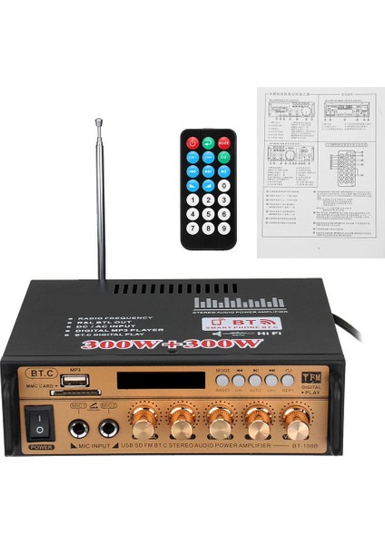 600W Hifi Güç Amplifikatörü Hoparlör Bluetooth 5.0 Ab Fişi (Yurt Dışından)