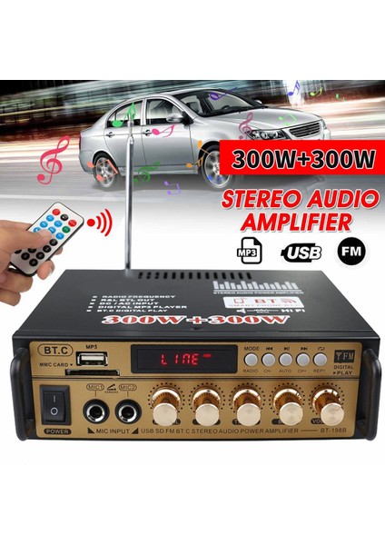 600W Hifi Güç Amplifikatörü Hoparlör Bluetooth 5.0 Ab Fişi (Yurt Dışından)