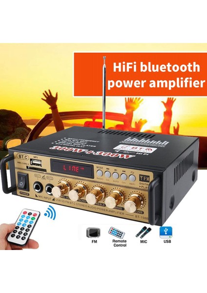 600W Hifi Güç Amplifikatörü Hoparlör Bluetooth 5.0 Ab Fişi (Yurt Dışından)