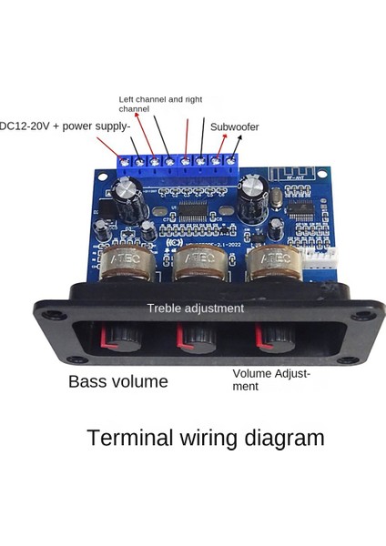 USB Kablolu 2.1 Kanal Bluetooth Dijital Amplifikatör Kartı (Yurt Dışından)