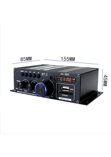 AK380 2 Kanal Bluetooth Hifi Güç Amplifikatörü Uzaktan Kumanda (AK380) (Yurt Dışından) fiyatları