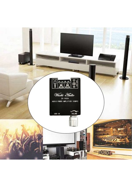 ZK-1002A Bluetooth 5.1 Dijital Ses Amplifikatörü Kartı 100W+100W Stereo (Yurt Dışından)