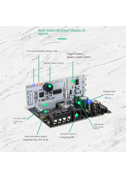 XY-W50H Hıfı Seviye 50WX2 Stereo Bluetooth Dijital Amplifikatör Modülü (Yurt Dışından)