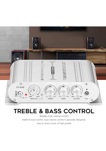 Mini Hifi Stereo 2.1 Kanal Ses Amplifikatörü Ev Araba Ab Fişi (Yurt Dışından) indirimleri
