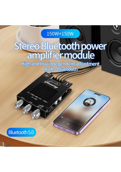 Ys-Xpsm 2.0 Kanal Bluetooth Amplifikatör Kartı Isı Emici ile TDA7498E (Yurt Dışından)