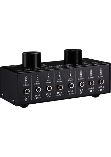 Switcher 6 Giriş 2 Çıkış Veya 2 Giriş 6 Kulaklık Hoparlör Anahtarı (Yurt Dışından)