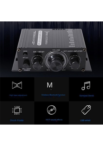 AK-160BT2 Kanal Güç Ses Amplifikatörü Usb/sd Aux Girişi Desteği (Yurt Dışından) fırsatları