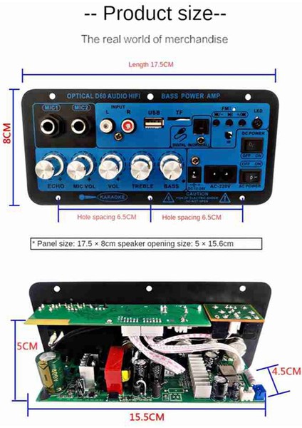 Bluetooth Amplifikatör Kartı Bt5.0 Yüksek Güçlü Bas Amplifikatörü (Abd Fişi) (Yurt Dışından)