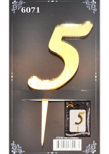 Pasta Üstü Pleksi Rakam Gold 5
