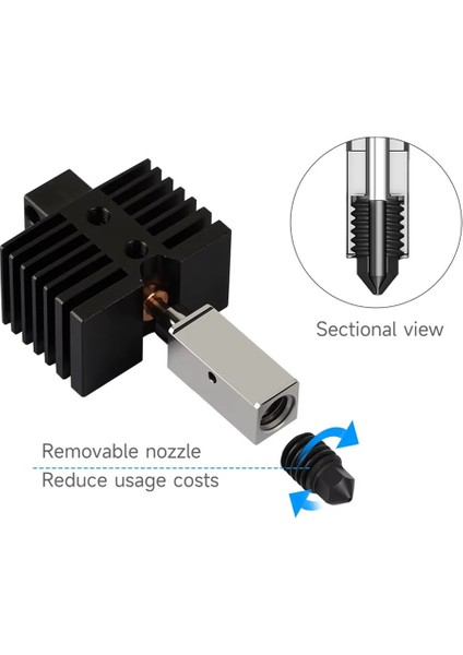 Qidi Tech x Plus 3-X Max 3-X Smart Yükseltilmiş Hotend Kiti