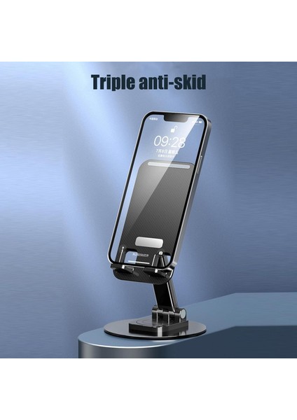 HT-A10 Metal Taban 360 Derece Dönebilir Uzayabilir Masaüstü Telefon Tablet Tutucu Stand Taşınabilir