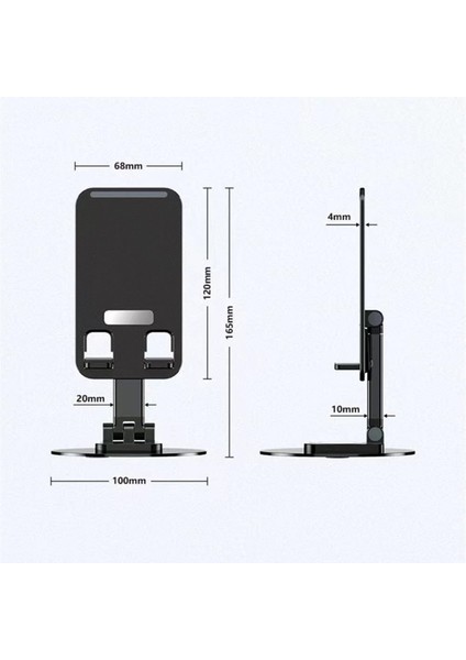 HT-A10 Metal Taban 360 Derece Dönebilir Uzayabilir Masaüstü Telefon Tablet Tutucu Stand Taşınabilir