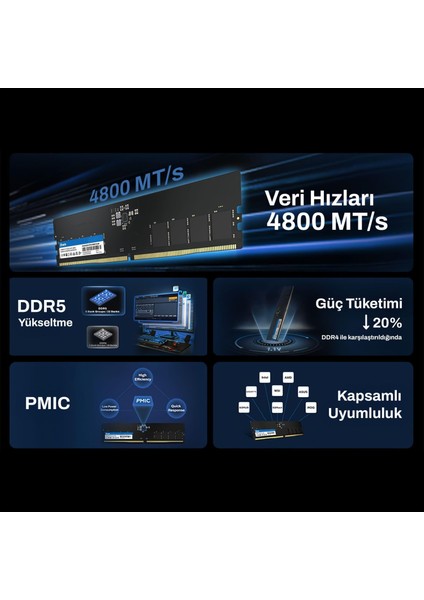 BD5UD16G48C40 16GB Ddr5 4800MHZ 1rx8 Masaüstü Ram fiyatları