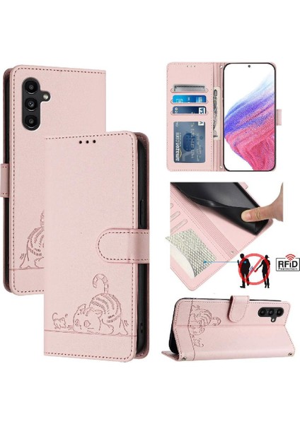 Samsung Galaxy A13 5g Kart Yuvası Tutucu Için Kickstand Cüzdan Flip Kedi (Yurt Dışından)
