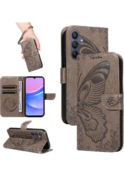 Samsung Galaxy A16 Için Flip Case Kredi Kartı ile Ayrılabilir El Kayışı (Yurt Dışından)