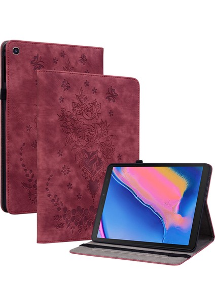 Samsung Galaxy Tab A 8.0 (2019) Flip Deri Çok Fonksiyonlu Akıllı Tablet Kılıfı Braket ve Kart Yuvasıyla Uyumlu (Yurt Dışından)