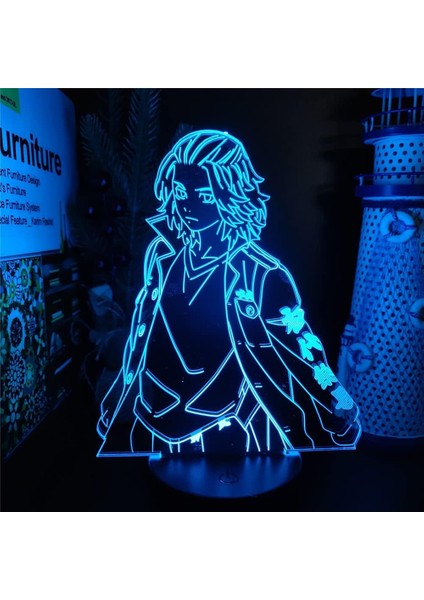 Için Anime Tokyo Revengersed 3D Nightlight 16 Renk Dekor Illusion Uzaktan Kumandalı LED Lamba, Manga Tokyo Revengers Revengers Şekil Noel Hediyesi Oyuncaklar Çocuklar/erkekler (Yurt Dışından)