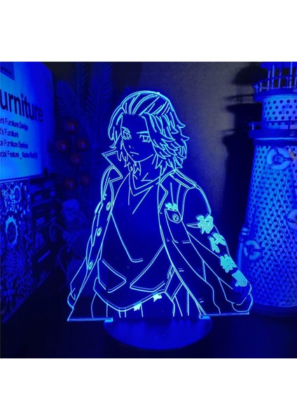 Için Anime Tokyo Revengersed 3D Nightlight 16 Renk Dekor Illusion Uzaktan Kumandalı LED Lamba, Manga Tokyo Revengers Revengers Şekil Noel Hediyesi Oyuncaklar Çocuklar/erkekler (Yurt Dışından)
