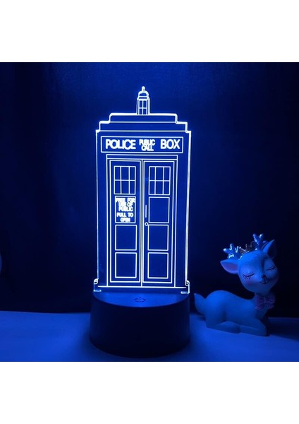 Doctor Who Call Box Şekil 3D Çocuk Için, Uzaktan Kumanda ile Değişen 16 Renk, Çocuk Odası Dekoru, Şekil Manga Illusion LED Oyuncak Lamba Kız Erkek Çocuklar Için Noel Hediyeleri (Yurt Dışından)
