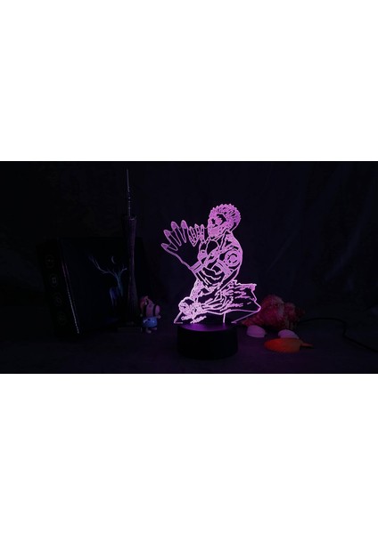 Jujutsu Kaisen Için 3D Gece Lambası-Optik Illüzyon LED Işıkları Uzaktan Kumanda ile 16 Renk Değişimi, Çocuklar Için Satoru Gojo Anime Figürü Oyuncak Lambası Noel Hediyesi (Siyah, 983) (Yurt Dışından)