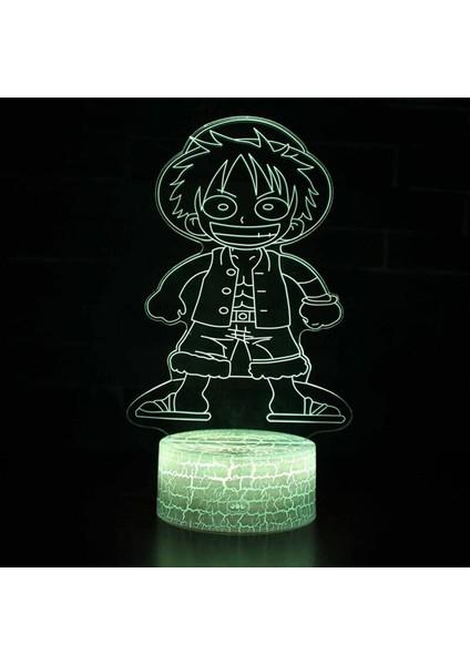 Anime One Piece Figür 3D Çocuk Için, Uzaktan Kumandayla Değişen 16 Renk, Çocuk Odası Dekoru, Luffy Zoro Figürü Manga Illusion LED Oyuncak Lamba Kız Erkek Çocuklar Için Yılbaşı (Yurt Dışından)