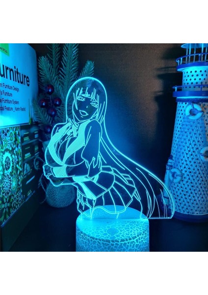Anime Kakegurui Şekil 3D Çocuklar Için Gece Lambası, Uzaktan Kumanda ile Değişen 16 Renk, Çocuk Odası Dekoru, Şekil Manga Illusion LED Oyuncak Lamba Kız Erkek Noel Hediyeleri (Yurt Dışından) fiyatları