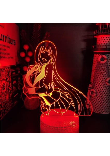 Anime Kakegurui Şekil 3D Çocuklar Için Gece Lambası, Uzaktan Kumanda ile Değişen 16 Renk, Çocuk Odası Dekoru, Şekil Manga Illusion LED Oyuncak Lamba Kız Erkek Noel Hediyeleri (Yurt Dışından) modelleri