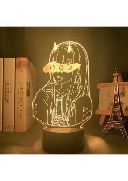 Anime Darling In The Franxx Şekil 3D Çocuklar Için, Uzaktan Kumandayla Değişen 16 Renk, Çocuk Odası Dekoru, Şekil Manga Illusion LED Oyuncak Lamba Kız Erkek Çocuklar Için Yılba (Yurt Dışından)
