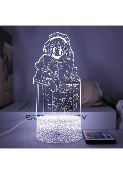 Testere Adam Için 3D Gece Lambası-Optik Illüzyon LED Işıklar Uzaktan Kumanda ile 16 Renk Değişimi, Akı Hayakawa Anime Figürü Oyuncak Lamba Çocuklar Için Noel Hediyesi (Çatlak, 3653) (Yurt Dışından)