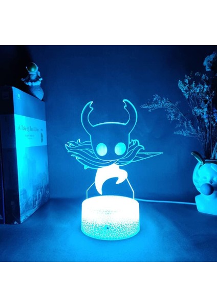 Oyun Içi Boş Şövalye Figürü 3D Çocuk Için, Uzaktan Kumanda ile Değişen 16 Renk, Çocuk Odası Dekoru, Manga Illusion LED Oyuncak Lamba Kız Erkek Çocuklar Için Noel Hediyeleri (La (Yurt Dışından)