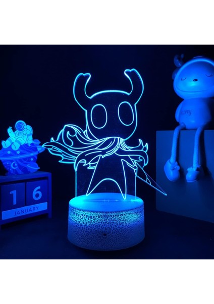 Oyun Içi Boş Şövalye Figürü 3D Çocuk Için, Uzaktan Kumanda ile Değişen 16 Renk, Çocuk Odası Dekoru, Manga Illusion LED Oyuncak Lamba Kız Erkek Çocuklar Için Noel Hediyeleri (Cr (Yurt Dışından)