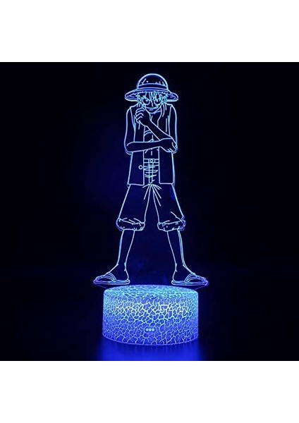 Anime One Piece Figürü 3D Çocuk Için, Uzaktan Kumandayla Değişen 16 Renk, Çocuk Odası Dekoru, Luffy Zoro Figürü Manga Illusion LED Oyuncak Lamba Kız Erkek Çocuklar Için Yılbaşı (Yurt Dışından)