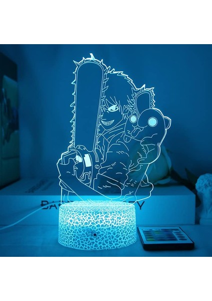Testere Adam Için 3D Gece Lambası-Optik Illüzyon LED Işıkları Uzaktan Kumanda ile 16 Renk Değişimi, Akı Hayakawa Anime Figürü Oyuncak Lamba Çocuklar Için Noel Hediyesi (Çatlak, 2257) (Yurt Dışından) fiyatları