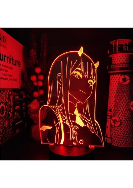 Darling In The Franxx Anime 3D Erkek Için 16 Renk Kız Odası Dekoru Illusion LED Lamba USB Manga Darling In The Franxx Şekil Uygun Çocuk Yılbaşı Hediyeleri (Darling In The Franx (Yurt Dışından)