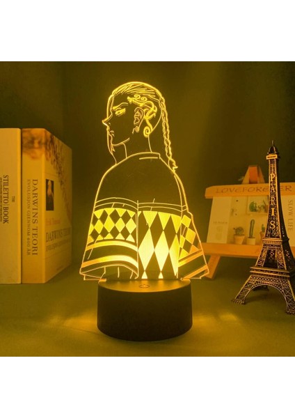 Için Anime Tokyo Revengersed 3D Nightlight 16 Renk Dekor Illusion Uzaktan Kumandalı LED Lamba, Manga Tokyo Revengers Şekil Noel Hediyesi Oyuncaklar Çocuklar/erkekler (Model 5) (Yurt Dışından)