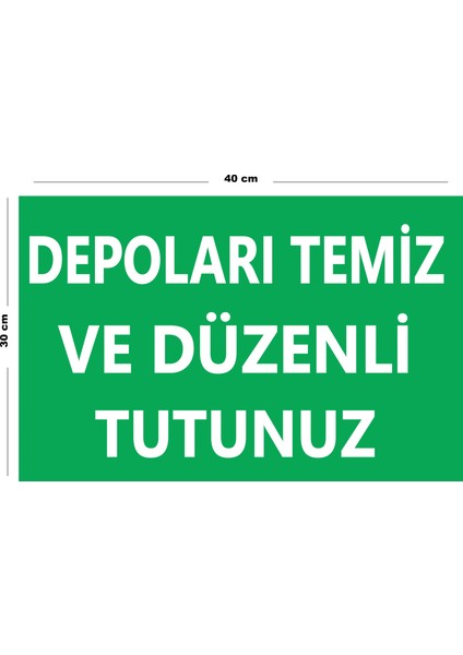 Metal Dolapları Temiz ve Düzenli Tutunuz 30 cm x 40 cm A3 Büyüklüğünde Uyarı Levhası Yönlendirme