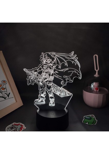 Oyun Final Fantasy Figure 3D Çocuk Için, Uzaktan Kumanda ile Değişen 16 Renk, Çocuk Odası Dekoru, Strife Manga Illusion LED Oyuncak Lamba Kız Erkek Çocuklar Için Noel Hediyeler (Yurt Dışından)